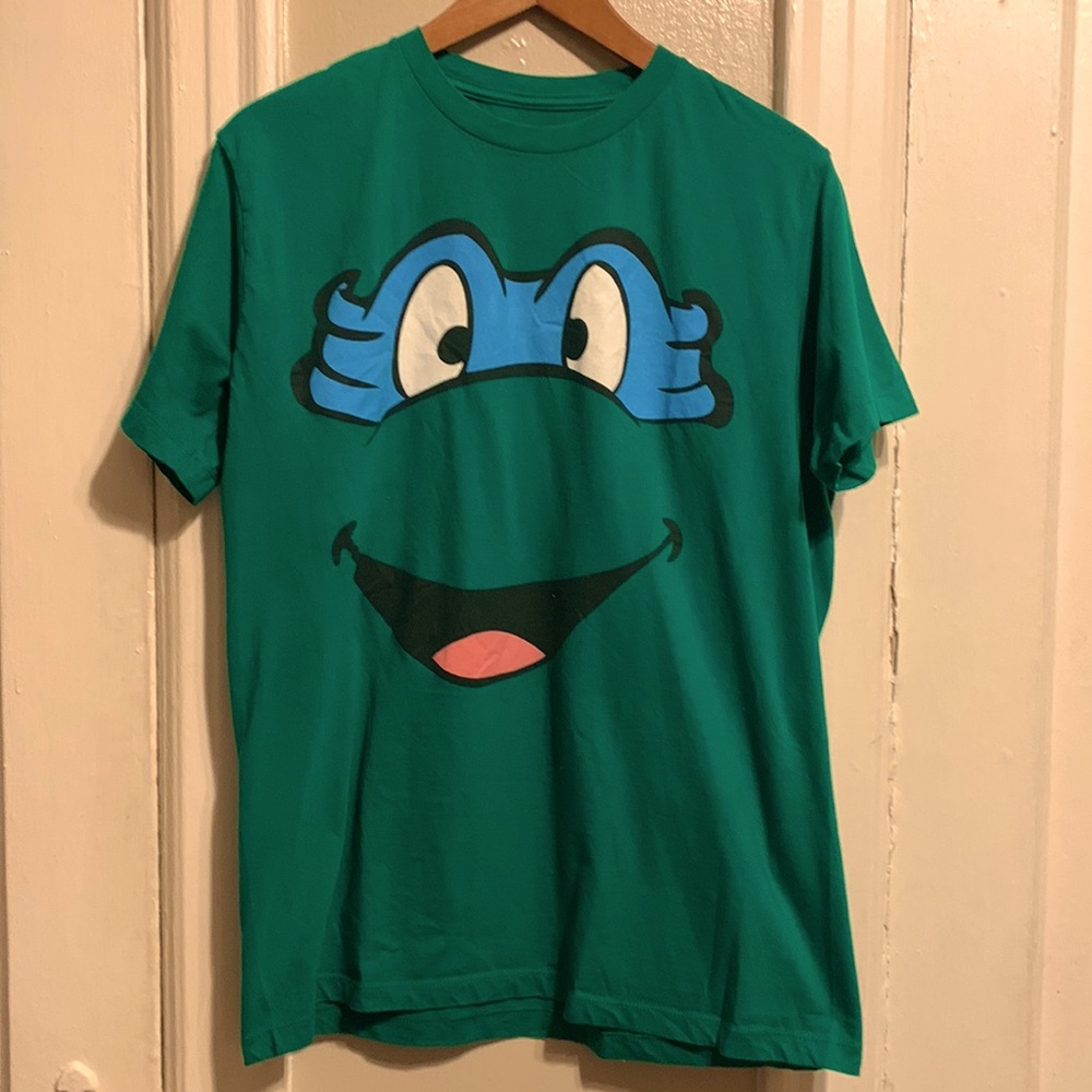 SALE Y2K NINJA TURTLE LEONARDO GREEN TEE LG